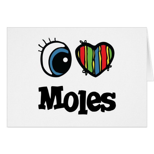 Cartão I Love (Heart) Moles (Frente Horizontal)