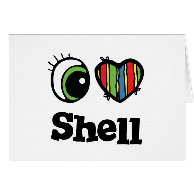 Cartão I Love (Heart) Shell (Frente Horizontal)
