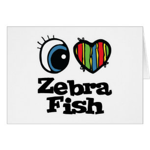 Cartão I Love (Heart) Zebrafish