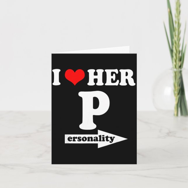 Cartão I Love Her Ity Funny Valentine's Day Couple Matchi (Frente)