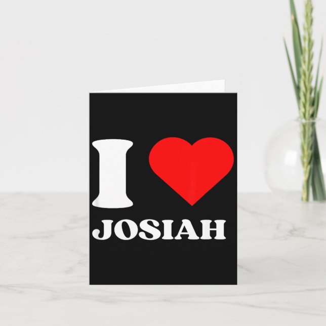 Cartão I Love Josiah I Heart Josiah Name Y2k Valentines D (Frente)