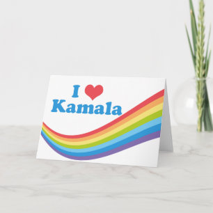 Cartão I Love Kamala Harris Cute Rainbow