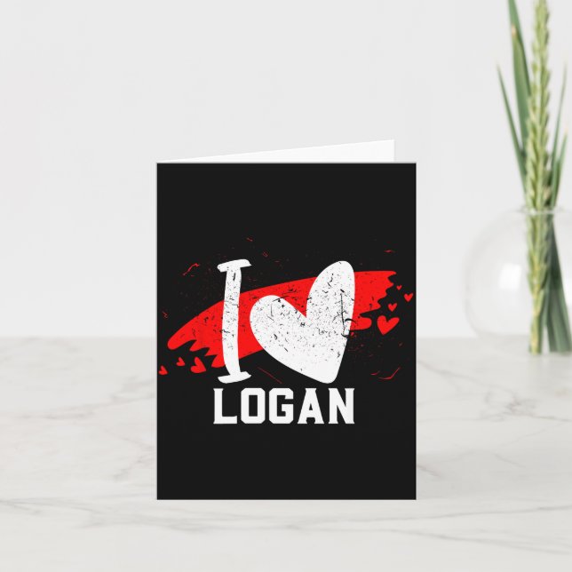 Cartão I Love Logan I Heart Logan  (Frente)