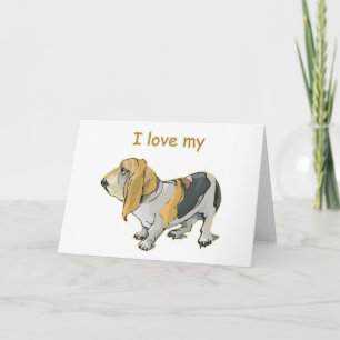 Cartão I Love My Basset Hound