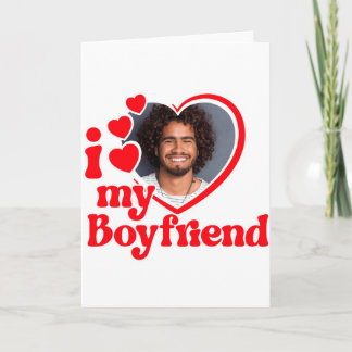 Cartão I Love My Boyfriend Photo Custom T Shirt_1