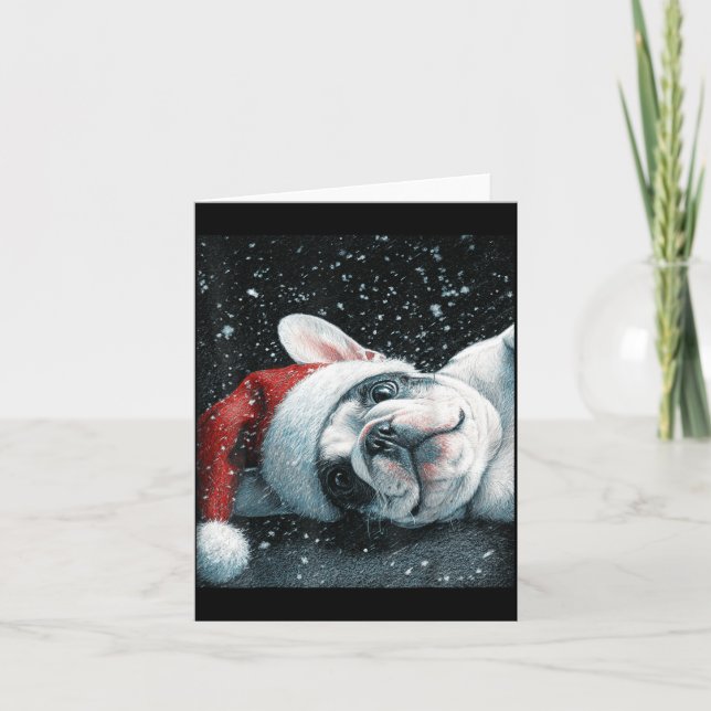 Cartão I Love My French Bulldog Christmas Cute  (Frente)