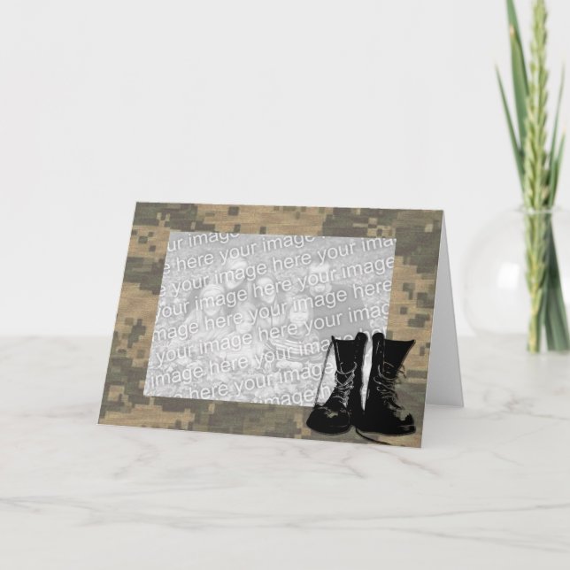 Cartão I Love My Soldier Custom Photo Camouflage (Frente)