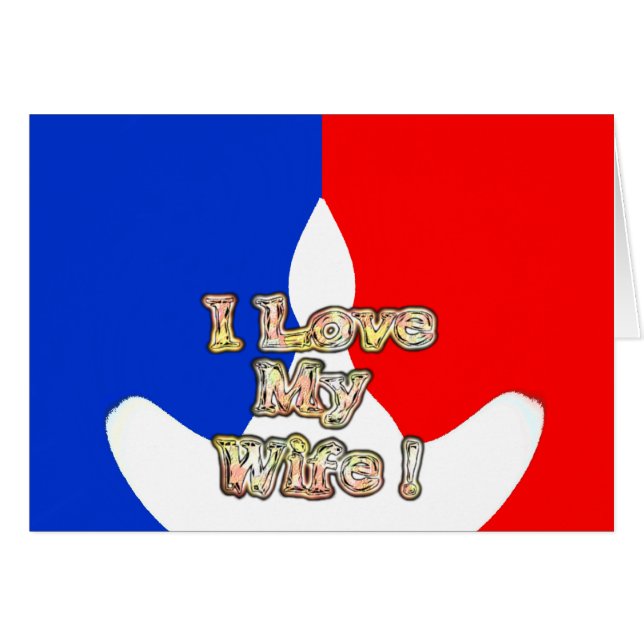 Cartão "I Love My Wife" Art Impressão (Frente Horizontal)
