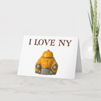 Cartão I Love New York Yellow Checkered Taxi Cab