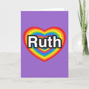 Cartão I love Ruth. I love you Ruth. Heart
