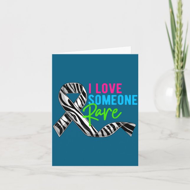 Cartão I Love Someone Rare Zebra Ribbon - Rare Disease Aw (Frente)