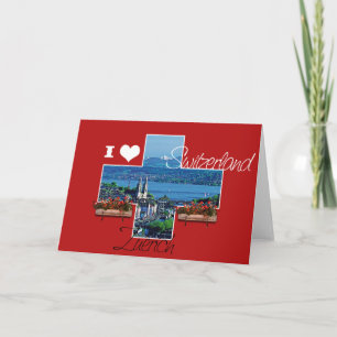 Cartão I love Switzerland - Greeting Card
