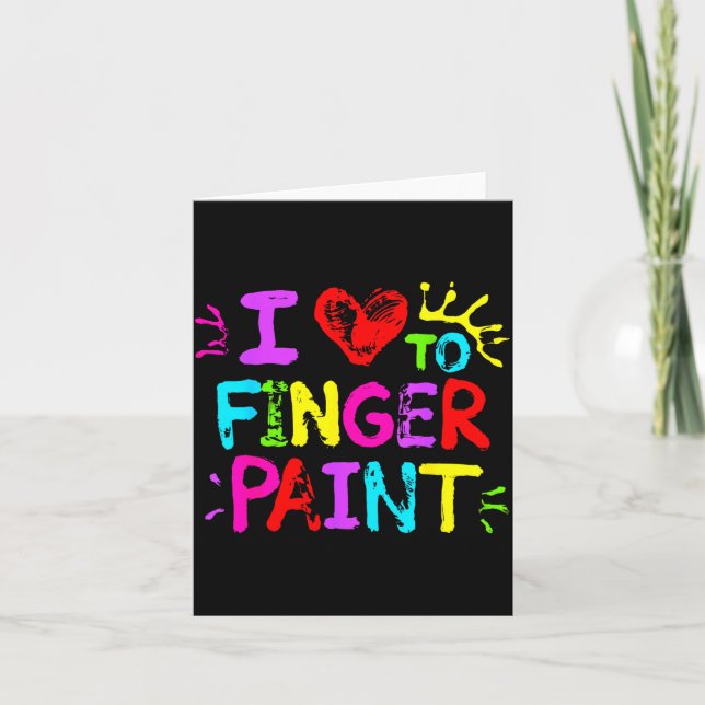 Cartão I Love To Finger Paint Couple Funny Valentine Day  (Frente)