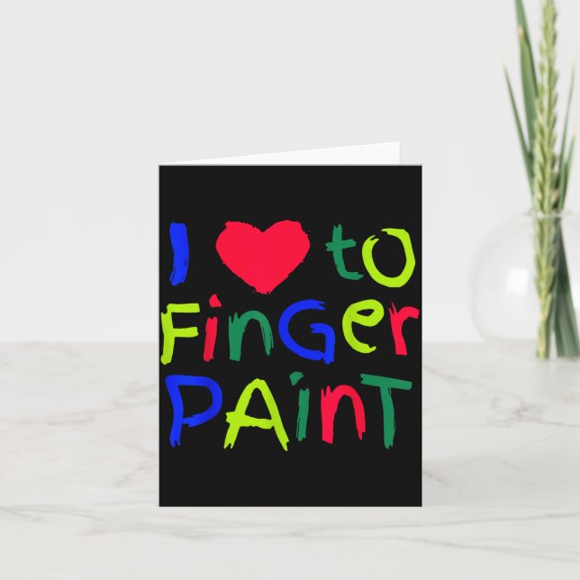 Cartão I Love To Finger Paint Matching I'm Paint Couple V (Frente)
