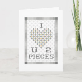 Cartão I Love U 2 Pieces Greeting Card