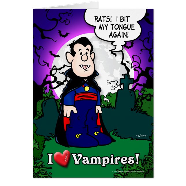 Cartão I Love Vampires (Frente)