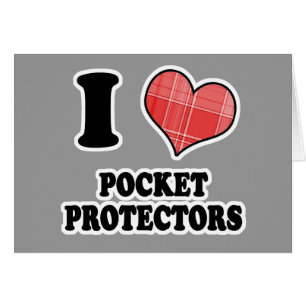 Cartão I Love (Xadrez Heart) Pocket Protetores