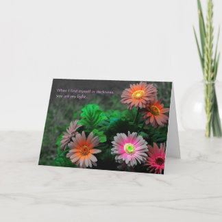 Cartão I Love You Appreciation Gerbera Daisy Floral Card