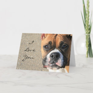 Cartão I Love You Boxer Dog greeting card