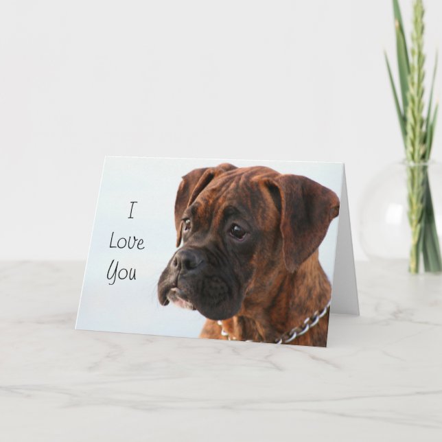 Cartão I Love You Boxer Dog greeting card (Frente)