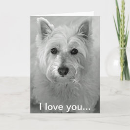 Cartão I Love You Card - Cute Westie Dog Card