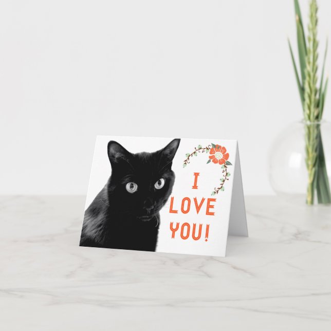 Cartão "I Love You" Cat Note Cards (Frente)