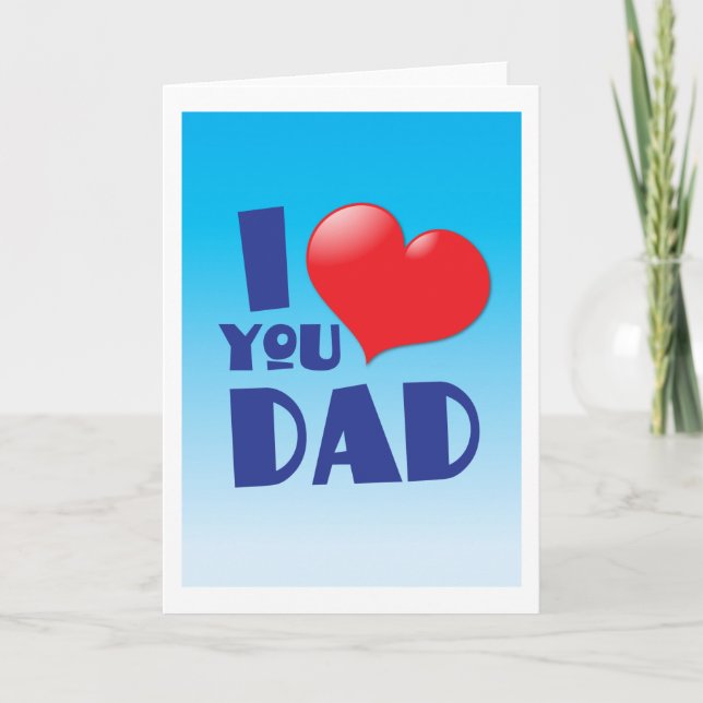 Cartão I love you DAD! with heart (Frente)