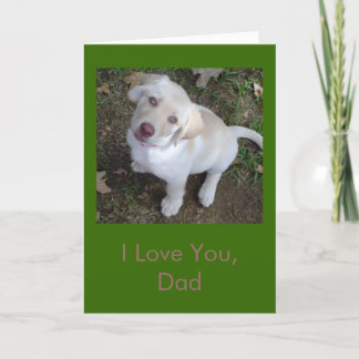 Cartão I Love You, Dad - Yellow Lab Puppy Father's Day
