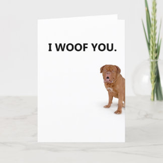 Cartão I love you dog greeting card