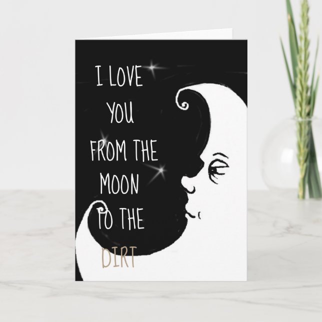 Cartão I love you from the moon...card (Frente)