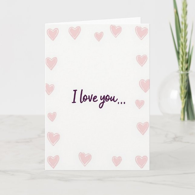 Cartão I Love You Hearts Handmade Card (Frente)
