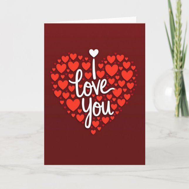 Cartão I Love You Layered Hearts Card (Frente)