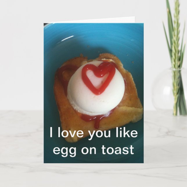Cartão I love you like egg on toast (Frente)