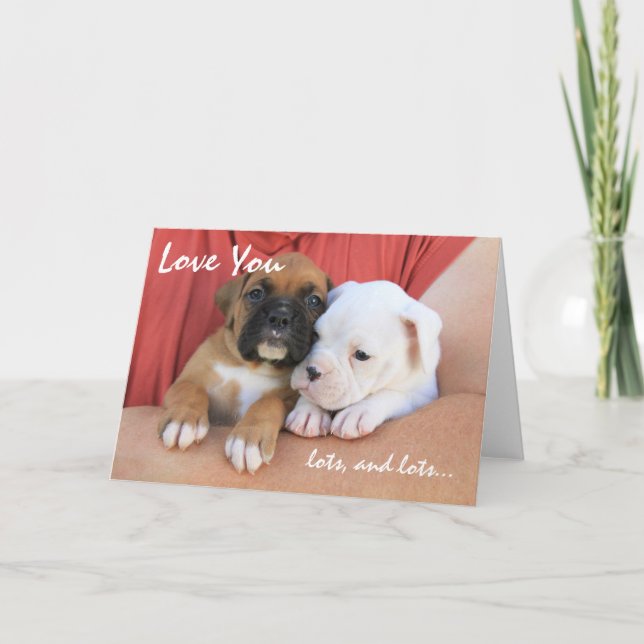 Cartão I Love You Lots and Lots Puppy Greeting Card (Frente)