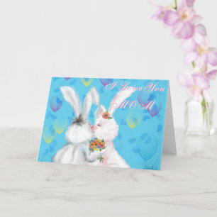 Cartão I Love You Mom - Happy Mother's Day - Love Hug -