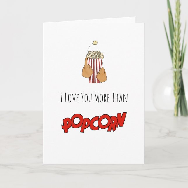 Cartão I Love You More Than Popcorn ASL Card (Frente)