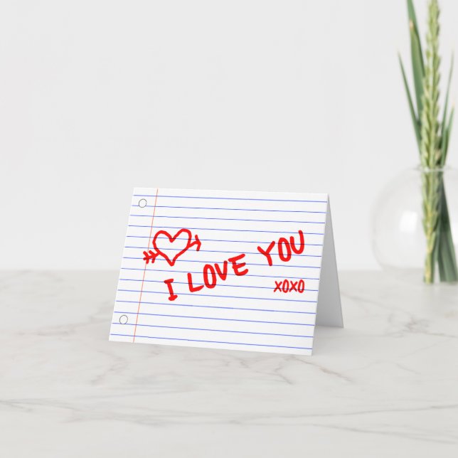 Cartão i love you : notebook paper (Frente)