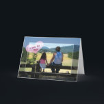Cartão I Love You Papa, Birthday<br><div class="desc">Father and daughter sitting on a fence overlooking Sagle valley in Idaho, holding hands and enjoying a day on the farm together; Pink Heart - Text "I Love You Papa".</div>