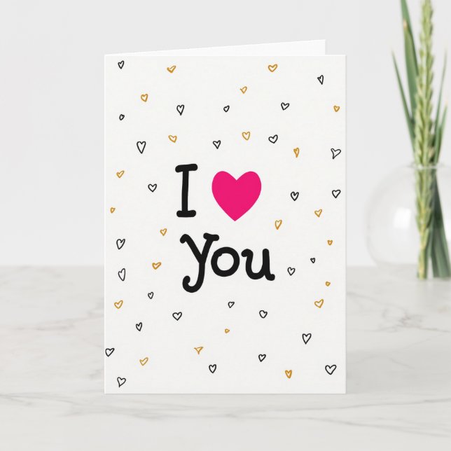 Cartão I Love You Scattered Hearts Card (Frente)
