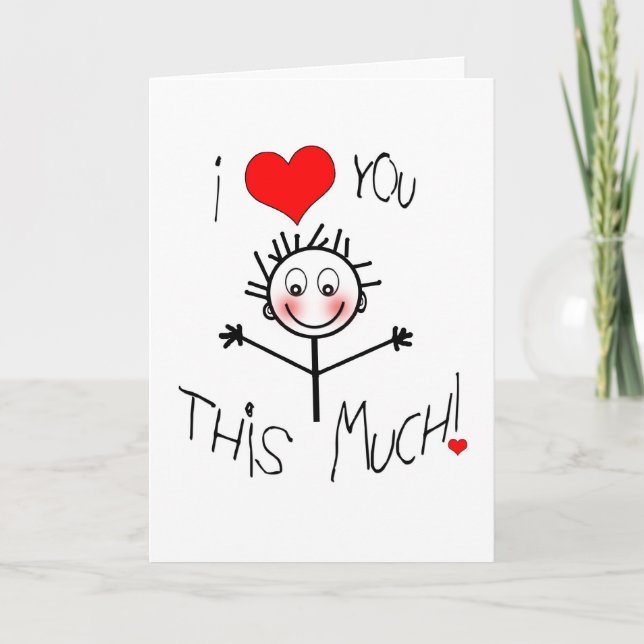 CARTÃO I LOVE YOU STICK FIGURE HUMOR CARD - CHILD-LIKE (Frente)