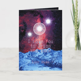 Cartão I Love You to Orion and Back with Your Name Space