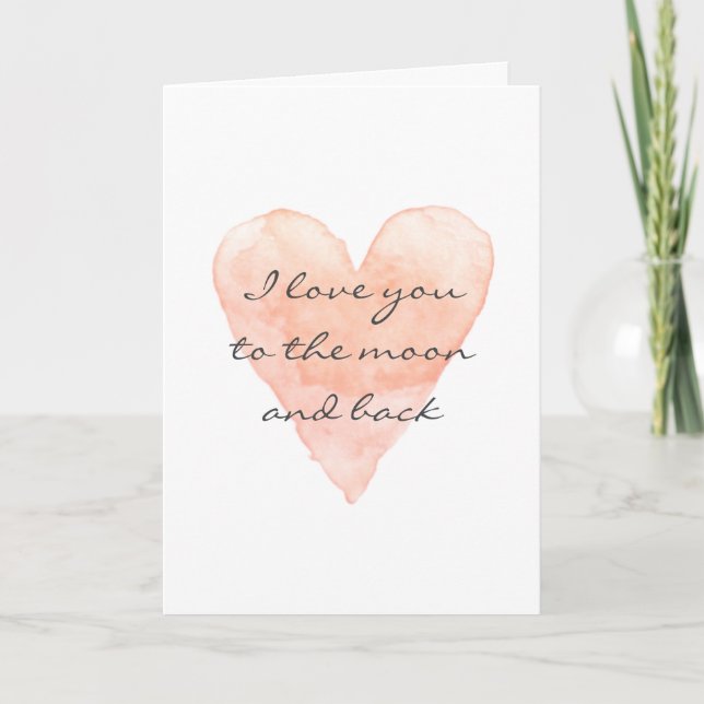 Cartão I love you to the moon and back greeting card (Frente)
