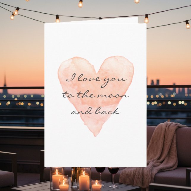 Cartão I love you to the moon and back greeting card (Valentine's day card. i love you to the moon and back)