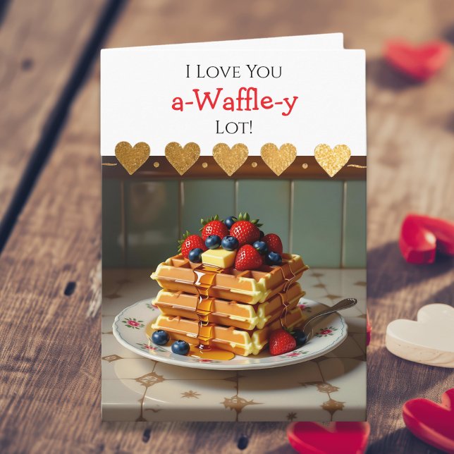Cartão I Love You | Waffle Pun Themed Valentine's Day (Criador carregado)