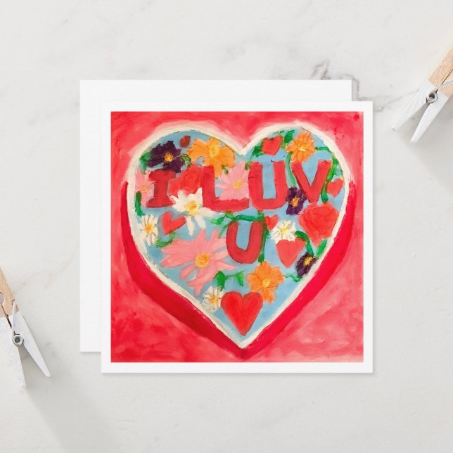 Cartão I Luv U (Frente/Verso In Situ)