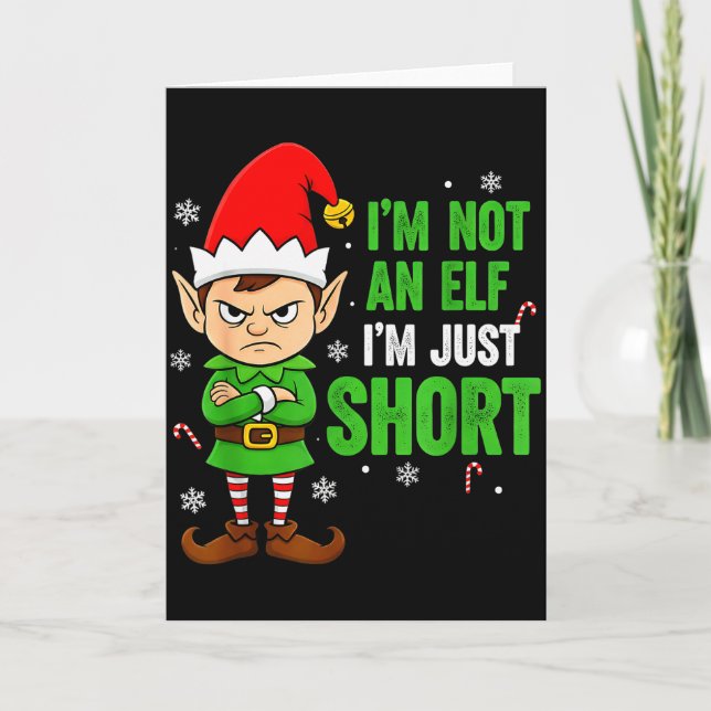 Cartão I’m Just Short Funny Elf Christmas  (Frente)