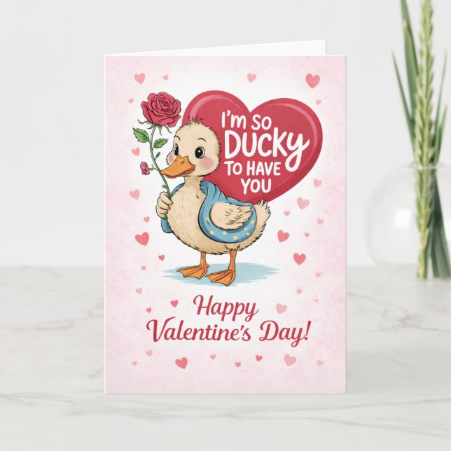 Cartão I’m So Ducky to Have You Valentine’s Day Card (Frente)