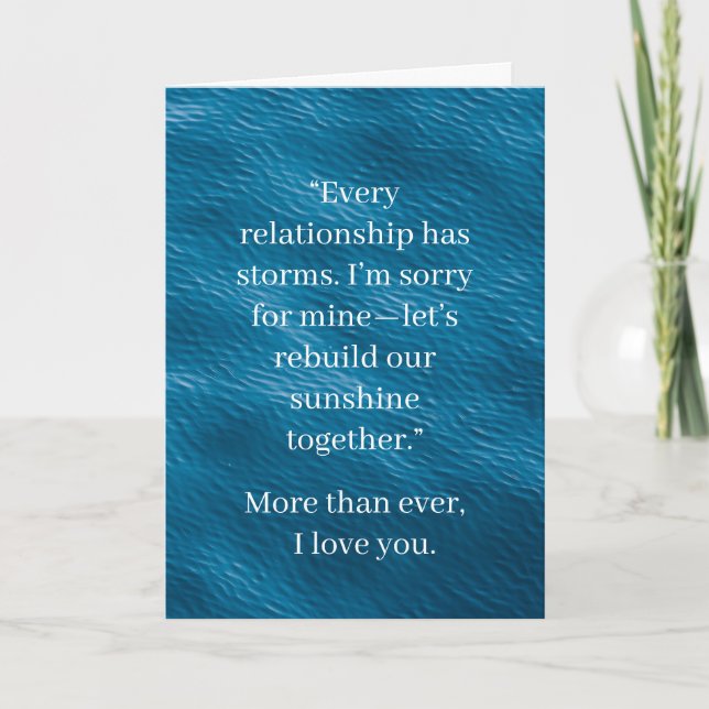 Cartão I’m Sorry Relationship Card | Elegant Apology (Frente)