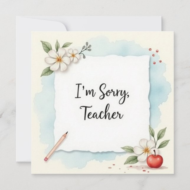 Cartão I’m Sorry Teacher Greeting (Frente)