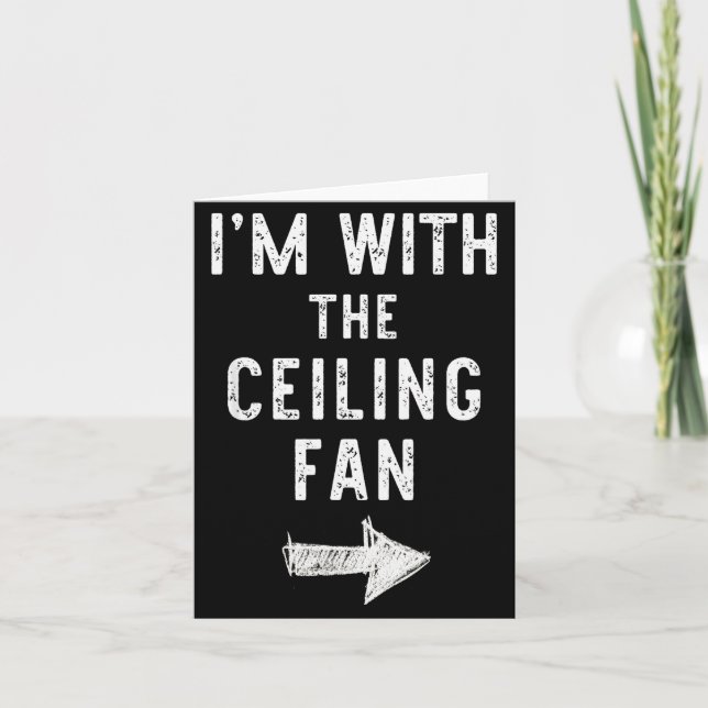 Cartão I’m With The Ceiling Fan Funny Halloween Couple Co (Frente)